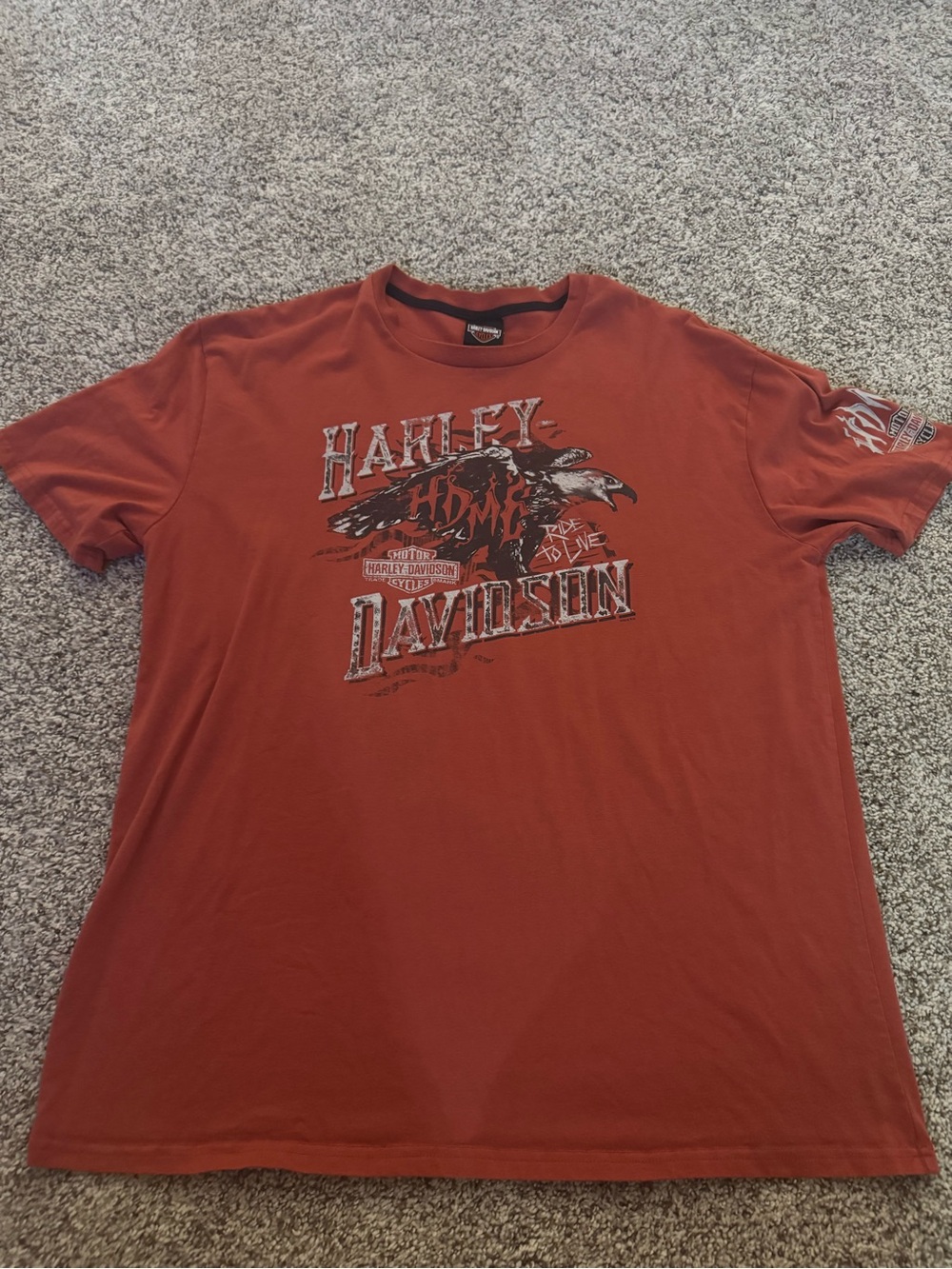 Harley-Davidson Men's Rust Orange Eagle Graphic Tee